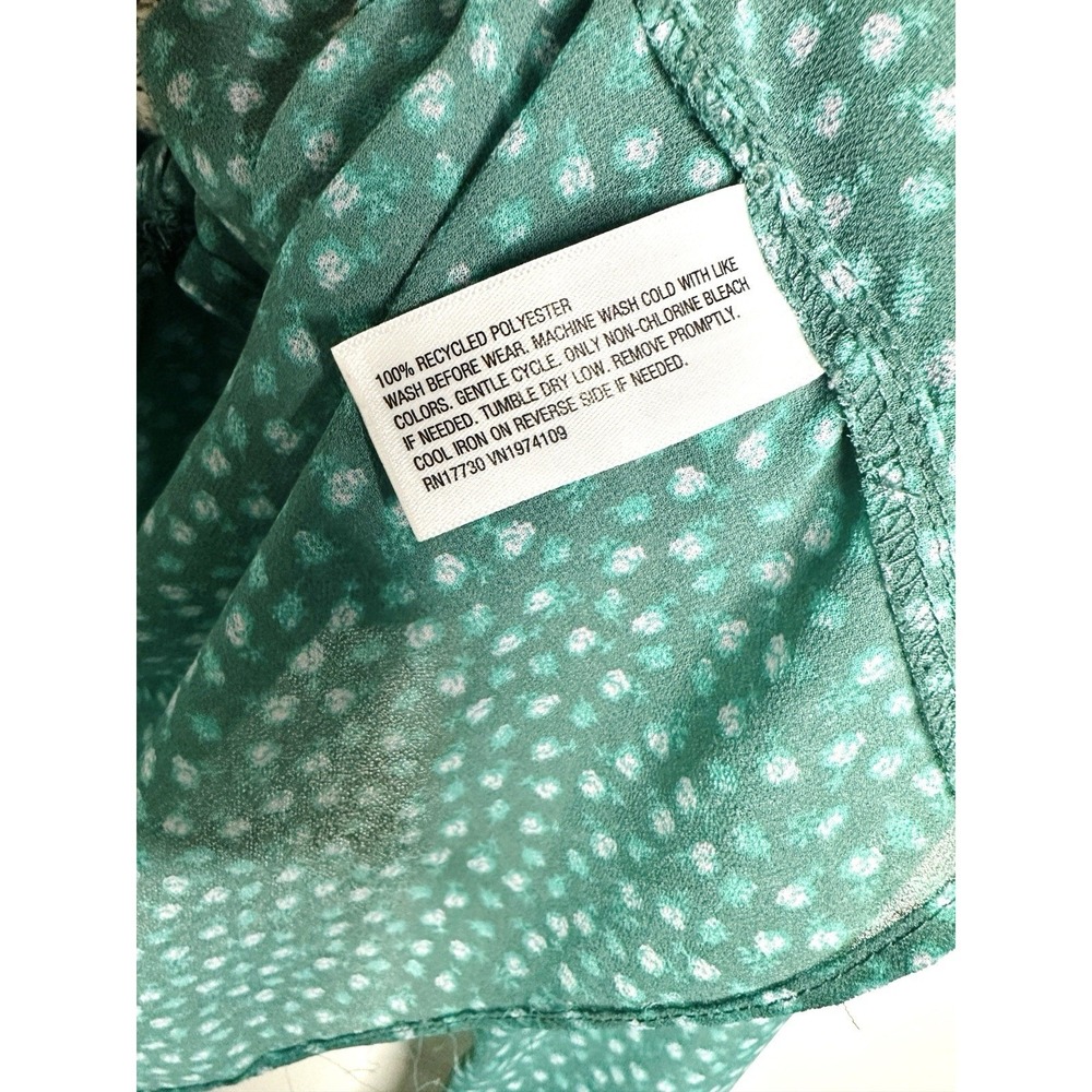 Art Class Girls XL 14 Green Floral Tie Front Blouse Long Sleeve Bell Cuff Spring - Picture 10 of 10